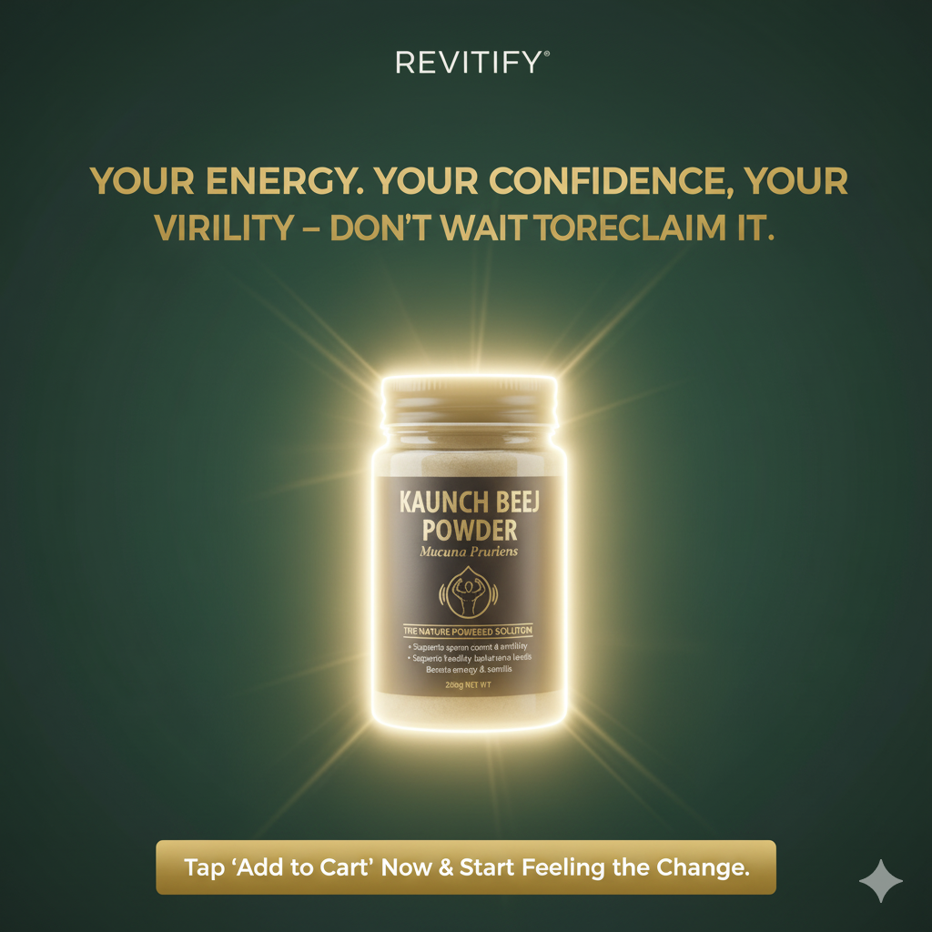 REVITIFY Kaunch Beej Powder (Mucuna Pruriens) | Natural Testosterone & Fertility Booster for Men | Supports Sperm Health, Energy & Mood | 100% Pure & Vegan (200g)