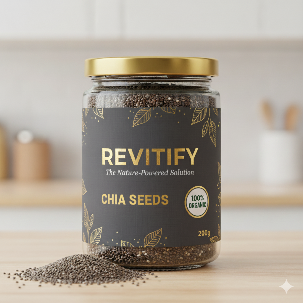 Revitify Premium Chia Seeds | High Fiber, Omega-3, and Protein-Rich Superfood for Weight Control, Digestion & Energy Boost