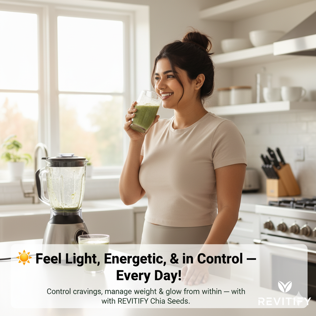 Revitify Premium Chia Seeds | High Fiber, Omega-3, and Protein-Rich Superfood for Weight Control, Digestion & Energy Boost