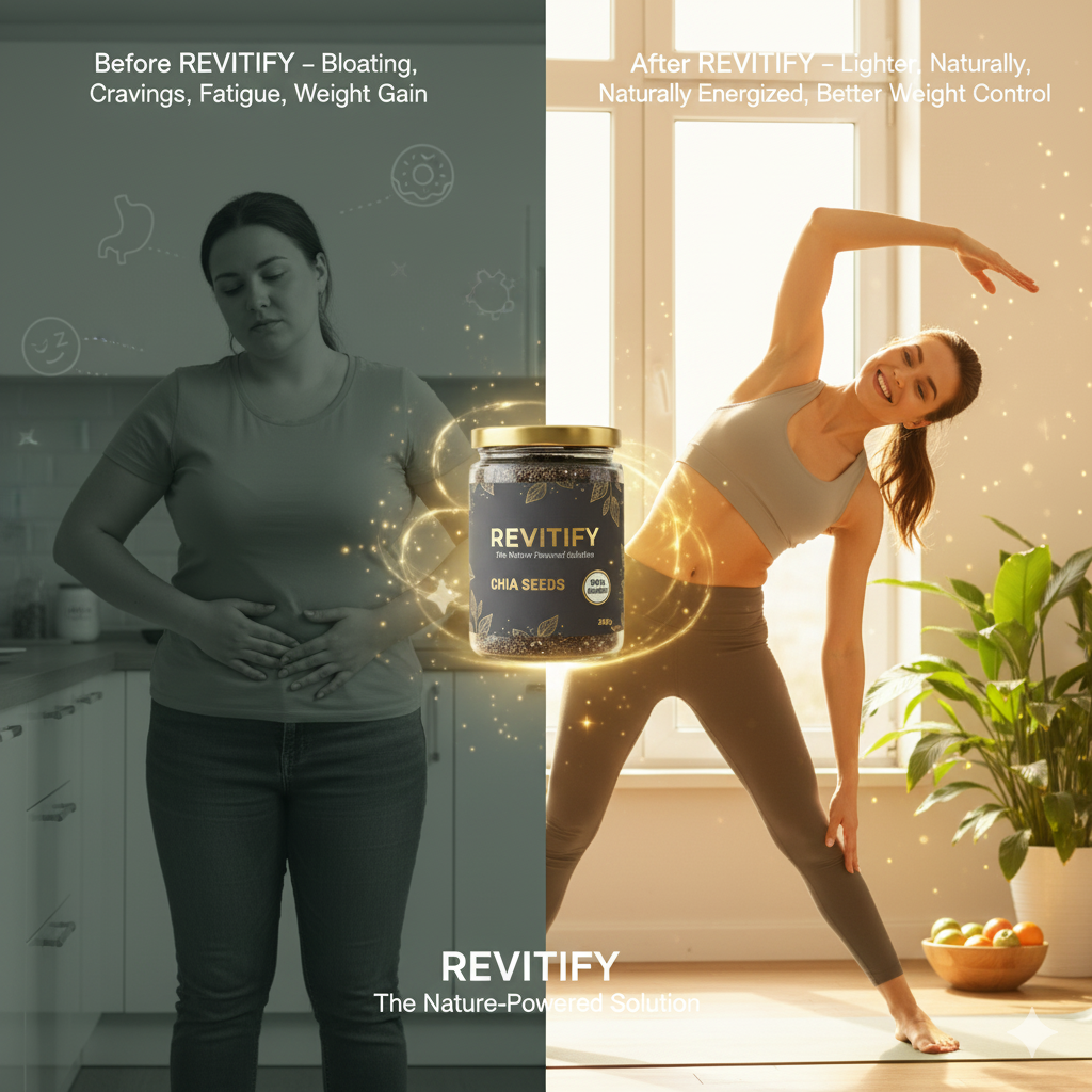 Revitify Premium Chia Seeds | High Fiber, Omega-3, and Protein-Rich Superfood for Weight Control, Digestion & Energy Boost