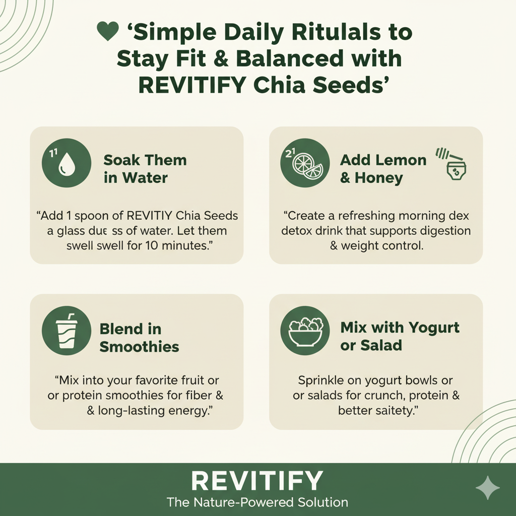 Revitify Premium Chia Seeds | High Fiber, Omega-3, and Protein-Rich Superfood for Weight Control, Digestion & Energy Boost
